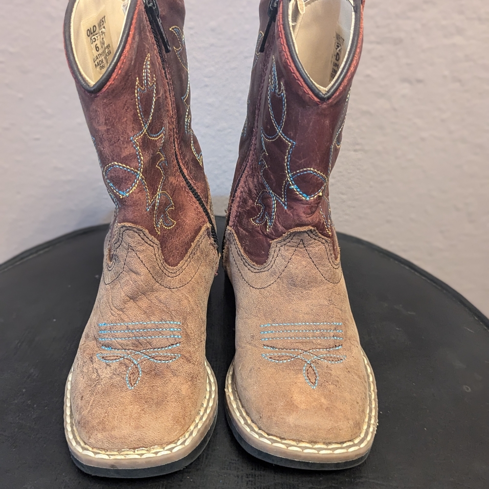 Old West Kids Boots - Brown and Tan